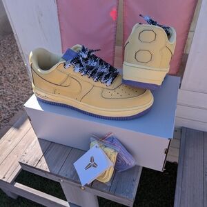 Yellow Nike AF1 Low with Purple Sole